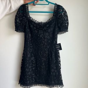 NWT Black Dress With Floral Embroidery